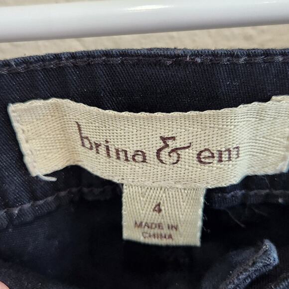 Brina & Em Low Rise Glitter Sparkly Tapered Leg Jeans Denim Navy Blue Size 4 - Picture 5 of 9